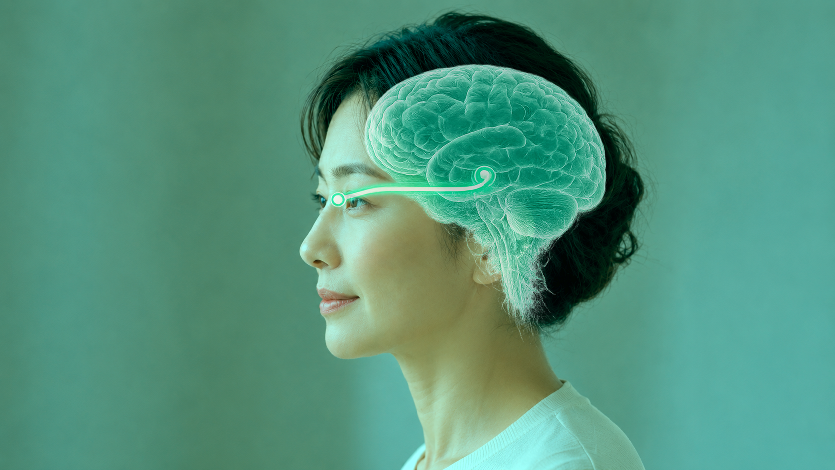 The same portrait with a visualization of brain activity