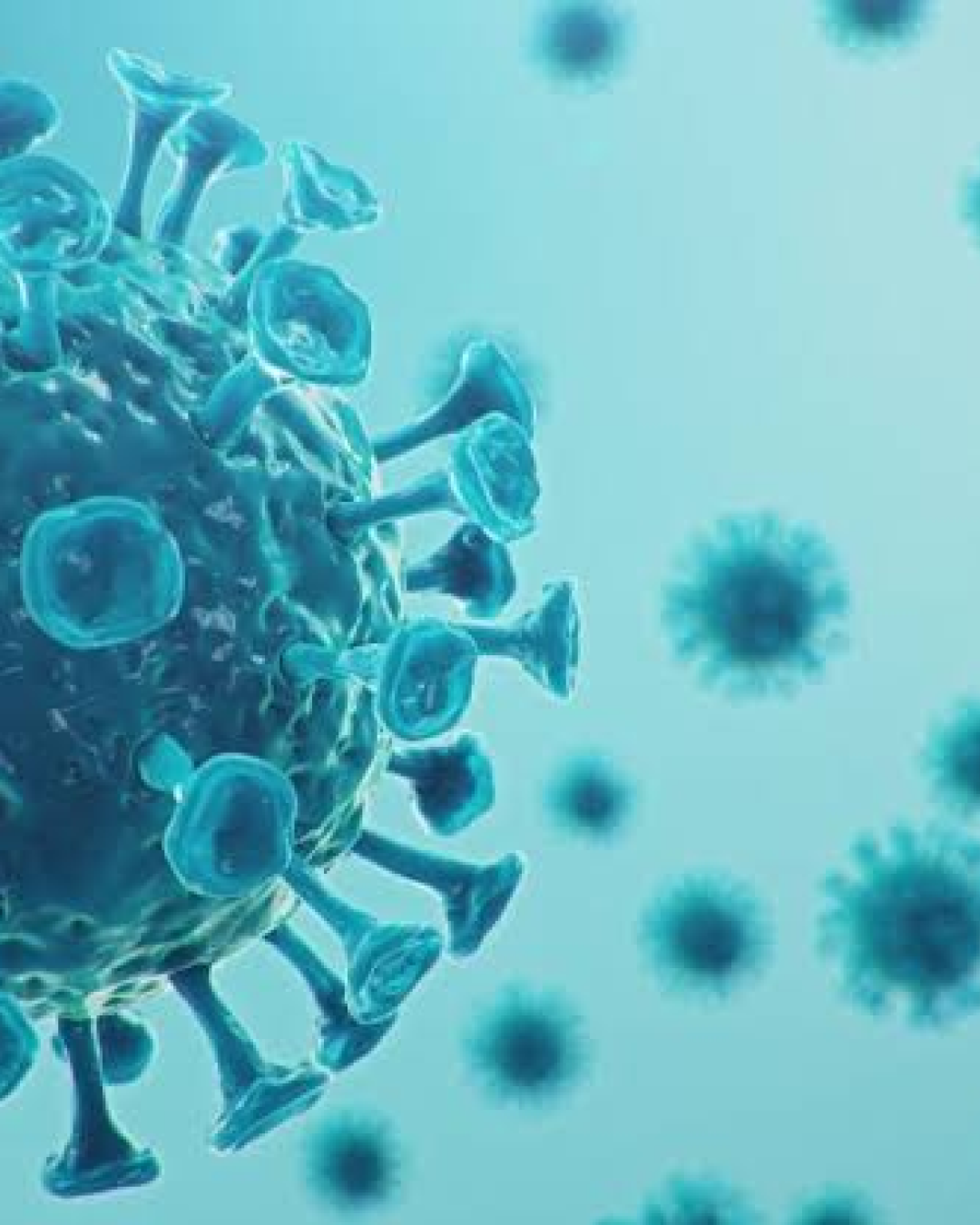Virus illustration representing the the SARS pandemic response